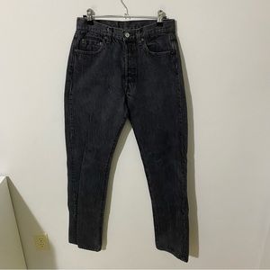 Vintage Levi’s 501 button fly straight leg jeans washed black